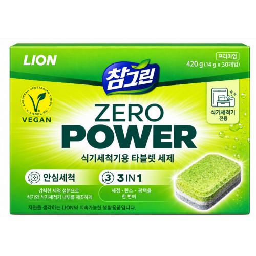 Таблетки для посудомийної машини Lion Chamgreen Zero Power 3 in 1, 30 шт., 420 г